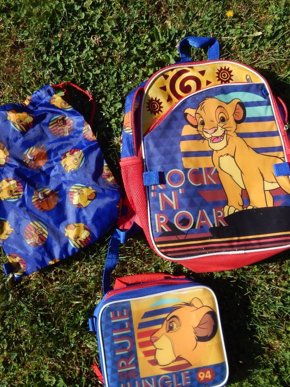 Vintage Lion King Kids Backpack, Lunchbox & Cinch Bag Set So Cute